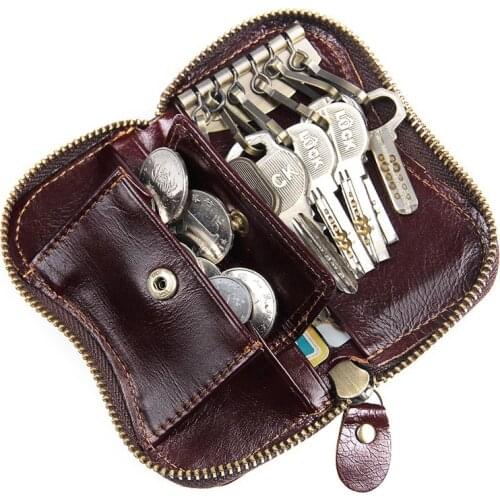 Genuine Cow Leather Men Women Key Bag Small Business Kay Case Women Housekeepers Wholesale purse keychain keychain wallet