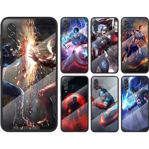 Marvel Captain America For Samsung Galaxy A91 A81 A72 A71 A52 A51 A41 A31 A21S A11 A01 Tempered Glass Cover Phone Case
