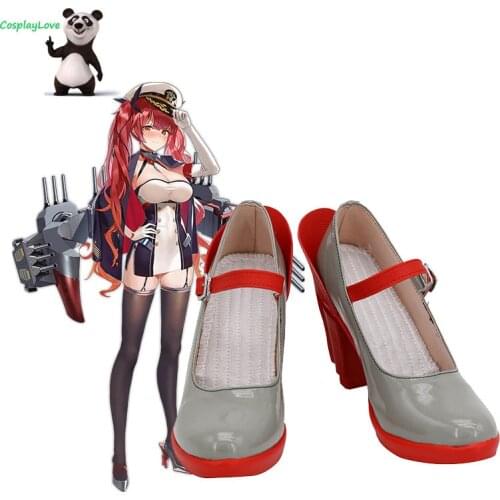CosplayLove Azur Lane USS Honolulu Gray Shoes Cosplay Long Boots Leather Custom Made For Halloween Christmas