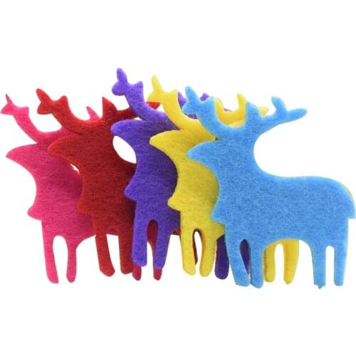 DIY 10Pcs Flowers Felt Appliques Fabric deer Flower decoration Non-woven Crafts Party Decoration Supplies