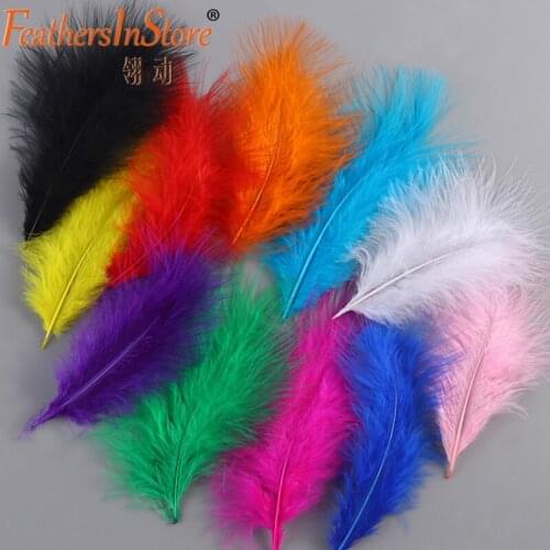 Turkey Marabou Feather 100pcs 4-6 Inches 10-15cm Natural Plume Fluffy Wedding Dress DIY Jewelry Decor Accessories Feathers