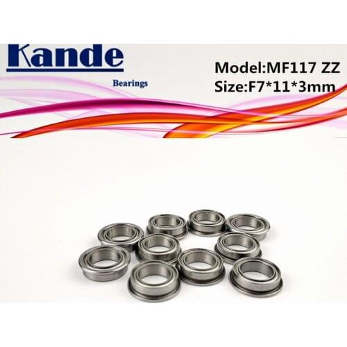 Kande Bearings 10PCS MF117ZZ MF117Z MF117 MF117 ZZ MF117 Miniature Flange Bearing F7x11x3mm