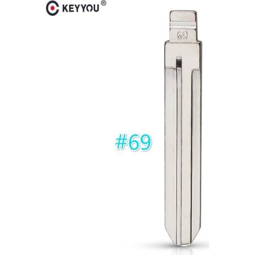 KEYYOU 10pcs/lot Uncut Metal NO. 69 Scale Blank Car Key KD MINI/KD900 Remote Blade TOY43R for Subaru XV/Great Wall/old Toyota