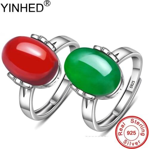 YINHED Gemstone Ruby Rings For Women 100% Genuine 925 Sterling Silver Party Engagement Birthday Fine Jewelry Ring ZR617