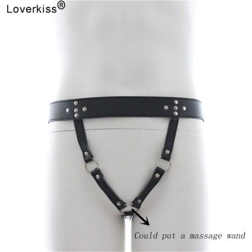 Loverkiss Adult Games Fetish Bodyformers Female Chastity Belt Forced Orgasm Strapon Dildo/ Wand Holder Bdsm Women Bondage Dress