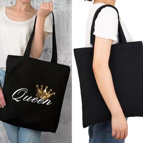 Reusable Shopping Bag Ladies Fashion Shoulder Bag Messenger Bag Black Environmental Protection Portable Foldable Big Handbags