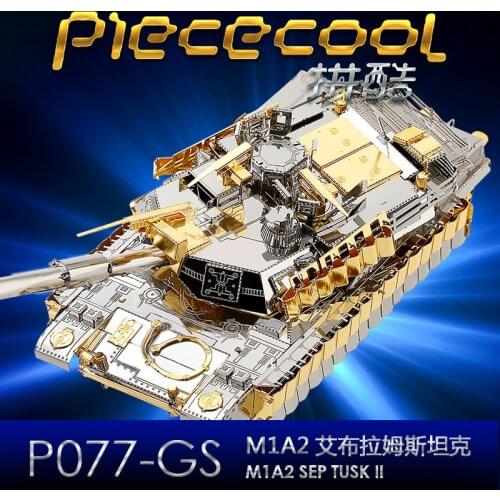 Piececool tank models 3D Metal Puzzle model M1A2 SEP TUSK TANK model DIY Laser Cutting Puzzles Jigsaw Model For Adult Kids Toys