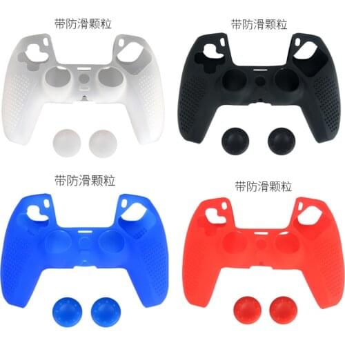 Anti-slip Silicone Rubber Case Cover For SONY Play Station5 Controller Skin Protection Case wtih 2 joystick caps For PS5 Gamepad
