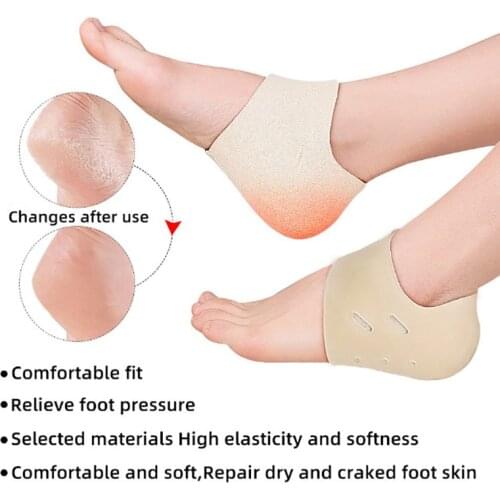 1Pair Silicone Feet Care Socks Moisturizing Gel Heel Thin Socks with Hole Cracked Foot Skin Care Protectors Foot Care Tool