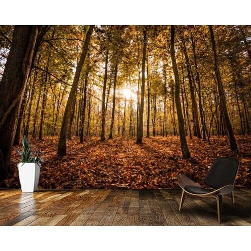 Papel de parede fallen leaves on autumn forest natural 3d wallpaper,living room bedroom kitchen wall papers home decor mural
