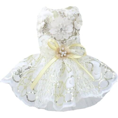 Pet Bride Handmade Clothes Pet Dress Luxury Princess Wedding Dress Embroidery Offer Embroidered Lace Summer Four Seasons Satin