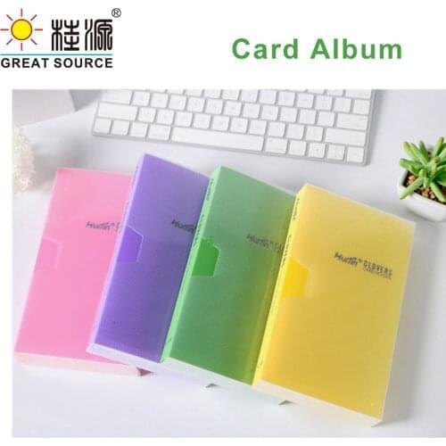 Name Card Organizer Card Book 360 Pockets ID Card Stock Album Member PP Leaf in Matt Candy Color Cover Book For Business Card