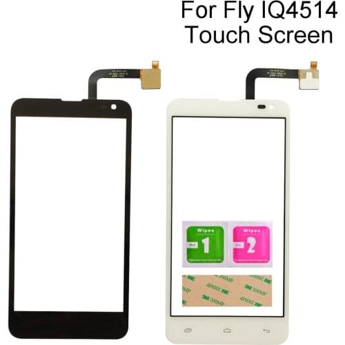 Touch Screen Panel For Fly IQ4514 IQ 4514 Touchscreen Digitizer Lens Sensor Front Glass Panel Touchpad Repair Tools 3M Glue