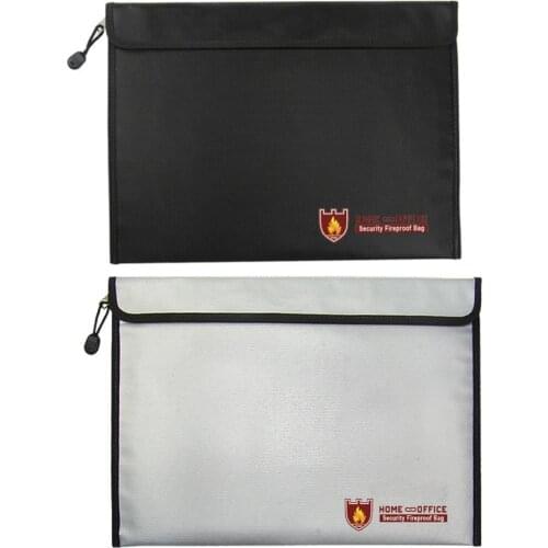 Fireproof Money Document File Bag Water Resistant Storage Case Organizer Holder