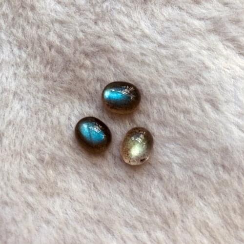 Sale 2pcs Top Quality Flash Labradorite Bead Cabochon 8x10mm Oval Gem Stone Loose Bead Cabochon,Gem Ring Face for jewelry diy