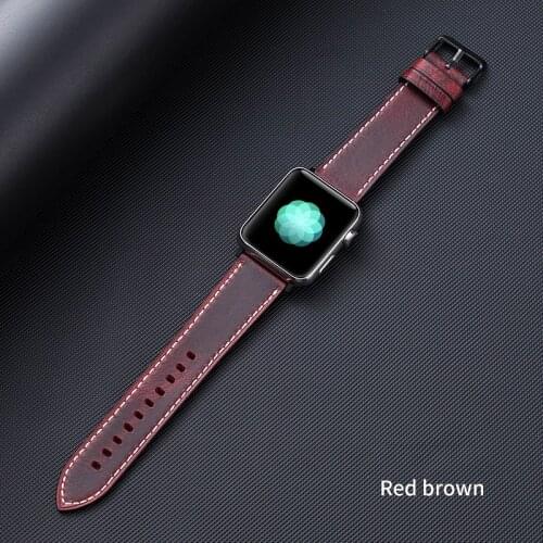 Leather strap For Apple watch band 44mm 40mm iWatch band 38mm 42mm Genuine leather watchband for Apple watch 6 5 4 3 se bracelet