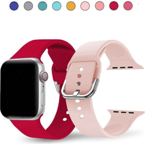 Sport Band for Apple Watch Series 5 4 3 2 1 Strap for Iwatch with Cover 38mm 40mm 42mm 44mm Candy Color