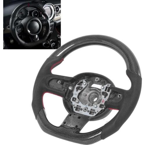 Custom Carbon Fiber Steering Wheel Nappa Perforated Leather Replacement for Cooper R55 R56 R57 R58 R59 R60 Auto Accessories