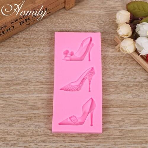 Amoliy High Heels Silicone Mold Fondant Cake Molds Sugar Craft Chocolate Moulds Cake Decorating Tools Baking Accessories