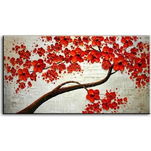Handmade Modern Canvas on Oil Painting Palette knife Tree 3D Flowers Paintings Home living room Decor Wall Art 168028