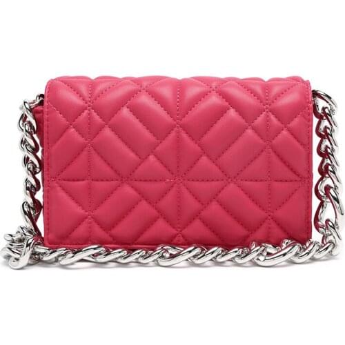 2021 New Trendy Diamond messenger Bag Womens Chic -Style Thick Chain Quilted Shoulder Bag Portable Small Square HandBag