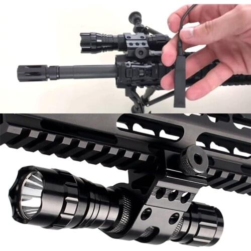 Tactical Flashlight Police Self Defense Weapons Light pressure switch picatinny mount Strong LED Lantern Powerful Rifle Hunting