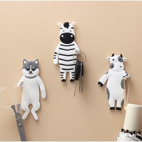 Lovely animal Fridge Hook Key Wall Crochet Holder Removable Kitchen Hooks Home Decor key holder wall can Washed holder wall hook