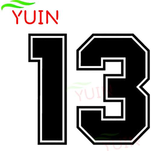 Funny Car Sticker Number 13 Stickers Fashion Digital Classic Decals PVC Body Windows Decoration Waterproof Anti-UV Decal