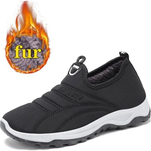 2021 Winter Women Boots Shoes Women Ankle Boots Botas Mujer Waterpoor Snow Boots Female Slip On Flat Casual Shoes Plush Footwear