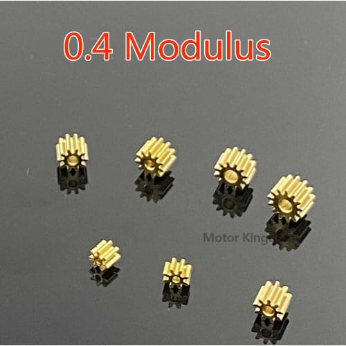 7T/8T/9T/10T/11T/12T/13T Teeth 0.4Modulus Brass Metal Copper Gear Transimission Gear Fit 1mm 1.5mm 2mm shaft