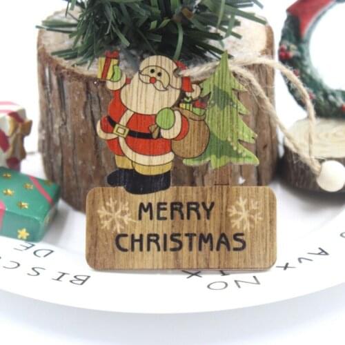 3 PCS Wood Christmas Tree Hanging Decoration Printed Wooden Festive Party Supplies For Home Kerst Decoratie