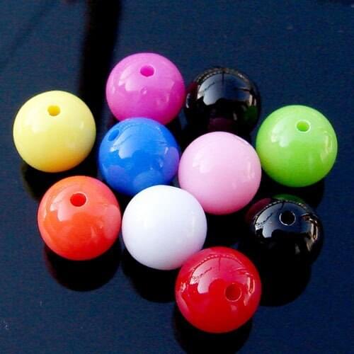 50 Mixed Bubblegum Color Acrylic Round Beads 12mm(1/2") Smooth Ball