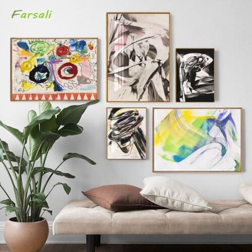 Abstract Wall Art Retro Canvas Paintings Wall Pictures Kids Room Decor Baby Decoration Room Vintage Poster Prints