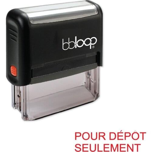 BBloop French Language "POUR DEPOTSEULEMENT" Self-Inking Stamp, Rectangular, Laser Engraved, RED