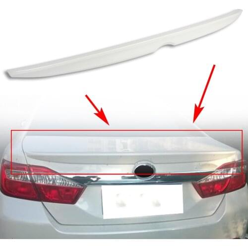 White Auto Car Rear Lip Spoiler Trim White Tail Trunk Spoilers Wing For Toyota Camry 2012 2013 2014 2015 2016 2017 ABS Plastic