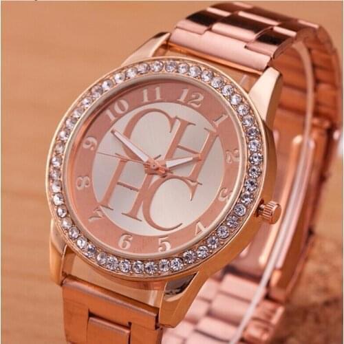 Reloj mujer Hot Sale Luxury Brand CH Casual women Quartz Watch Fashion Stainless Crystal Digital Bear ladies Dress Watch Zegarek