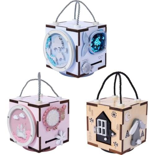 Montessori Wooden Busy Boards Puzzle Toy Hand-on Ability Training Lock Box Fidgets Sensory Board Educational Toy For Toddlers