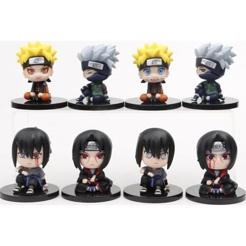 4pcs/set 6cm Anime Naruto Action Figure Toys Uzumaki Kakashi Collectible Models Cartoon Dolls Gifts Toys