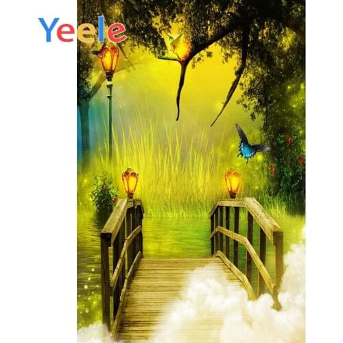 Yeele spring Bridge backdrops alices Girls in wonderland sunshine flowers path backgrounds for children fairy tale fund party
