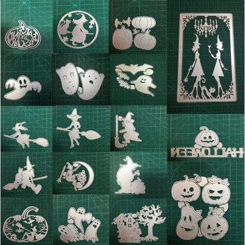 Halloween witch pumpkin goblin 2021 new metal cutting diy photo album scrapbook card making embossing template decoration mold