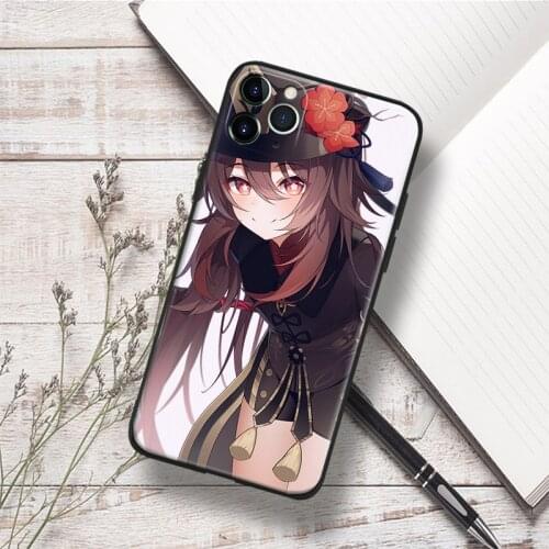 Hutao Genshin Impact cute girl For IPhone Se 6 6s 7 8 Plus X XR XS 11 12 Mini Pro Max Glass TPU Silicone Phone Case Cover Shell
