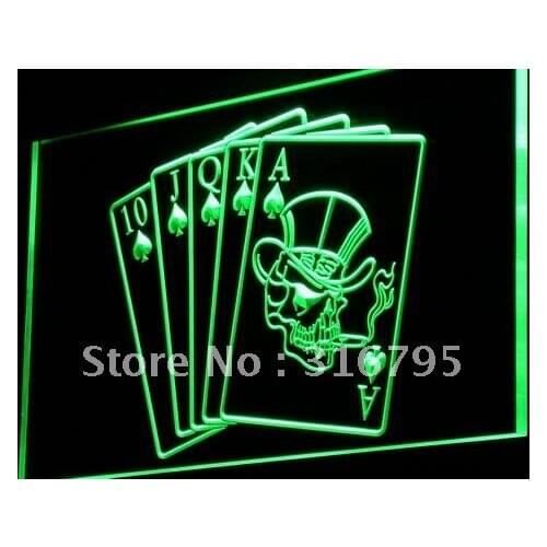 I942 Royal Flush Casino Poker Game Gift Light Signs On/Off Switch 20+ Colors 5 Sizes