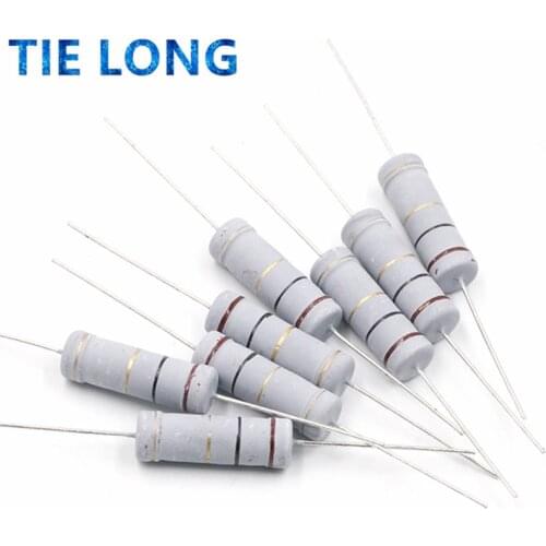 10pcs 5W Carbon Film resistor 5% 1R ~ 1M 2.2R 10R 22R 47R 51R 100R 150R 470R 1K 4.7K 10K 47K 1 2.2 10 22 47 51 100 150 470 Ohm