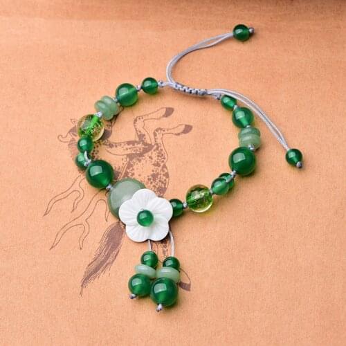 Classical Exquisite Green Onyx Beads Bracelet Jewelry All-matching Temperamental Comfortable Coloured Glaze Pendant Bracelet