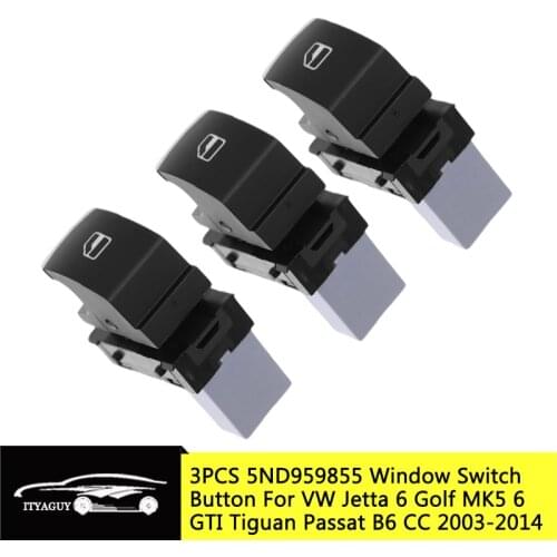 5ND 959 855 3PCS Power Window Control Switch Button For Volkswagen Golf MK5 6 Jetta Passat B6 Tiguan Rabbit Touran 5ND 959 857