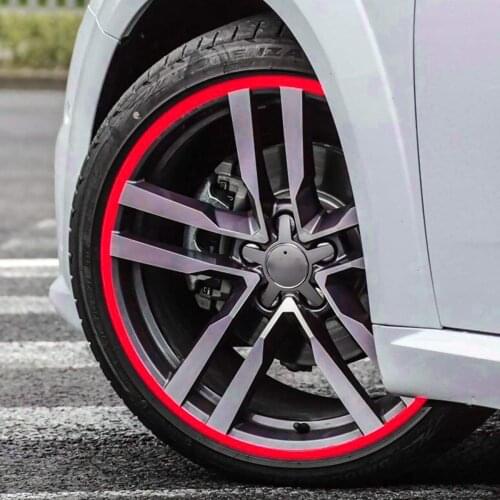 Red Car Motorcycle Motocross DIY 17"-19" Reflective Wheel Rim Stripe Tape Sticker And Decal Styling Sticker