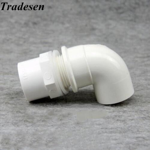 InnerDia 20/25/32mm 90Degree Elbow PVC Aquarium Inlet Outlet Fitting Joint Head Water Pipe Fitting UPVC Connector For Fish Tank