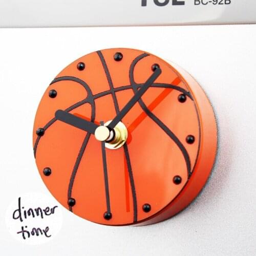 Fashion, creativity, sports, basketball refrigerator clock, basketball refrigerator, hanging clock, magnetic sticky clock, mute