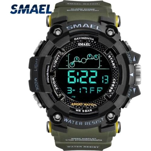 Mens Watch Military Water resistant SMAEL Sport watch Army led Digital wrist Stopwatches for male 1802 relogio masculino Watches