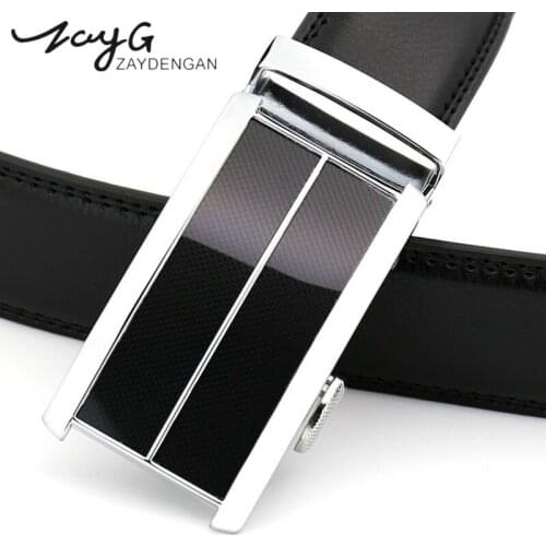ZAYG Brand Designer Belts Men Alloy Automatic Buckle Belt High Quality Black Belt Men Business Classic Leather Buckle Band